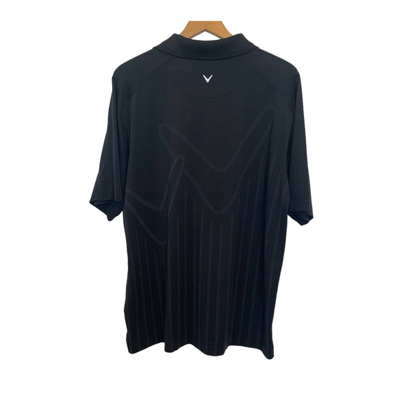 Callaway Mens Short Sleeve Golf Shirt Size Large Black Gray Printed Collared - Picture 8 of 15